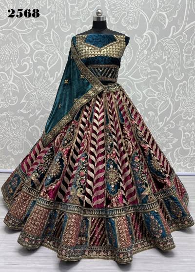 D.NO. 2568 BY ANJANI ART SOFT NET LEHENGA CHOLI MANUFACTURER IN INDIA